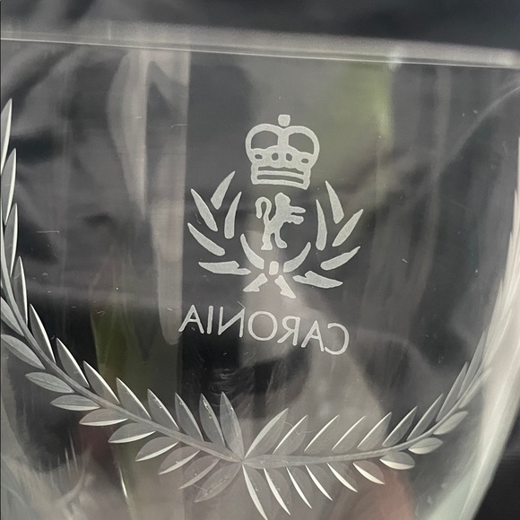 Burns Crystal hand crafted in Scotland wine glasses made for the Cunard Caronia - Picture 5 of 14